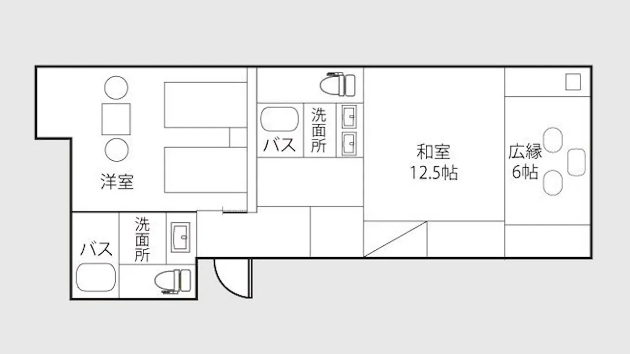 雲松庵和洋室　平面図